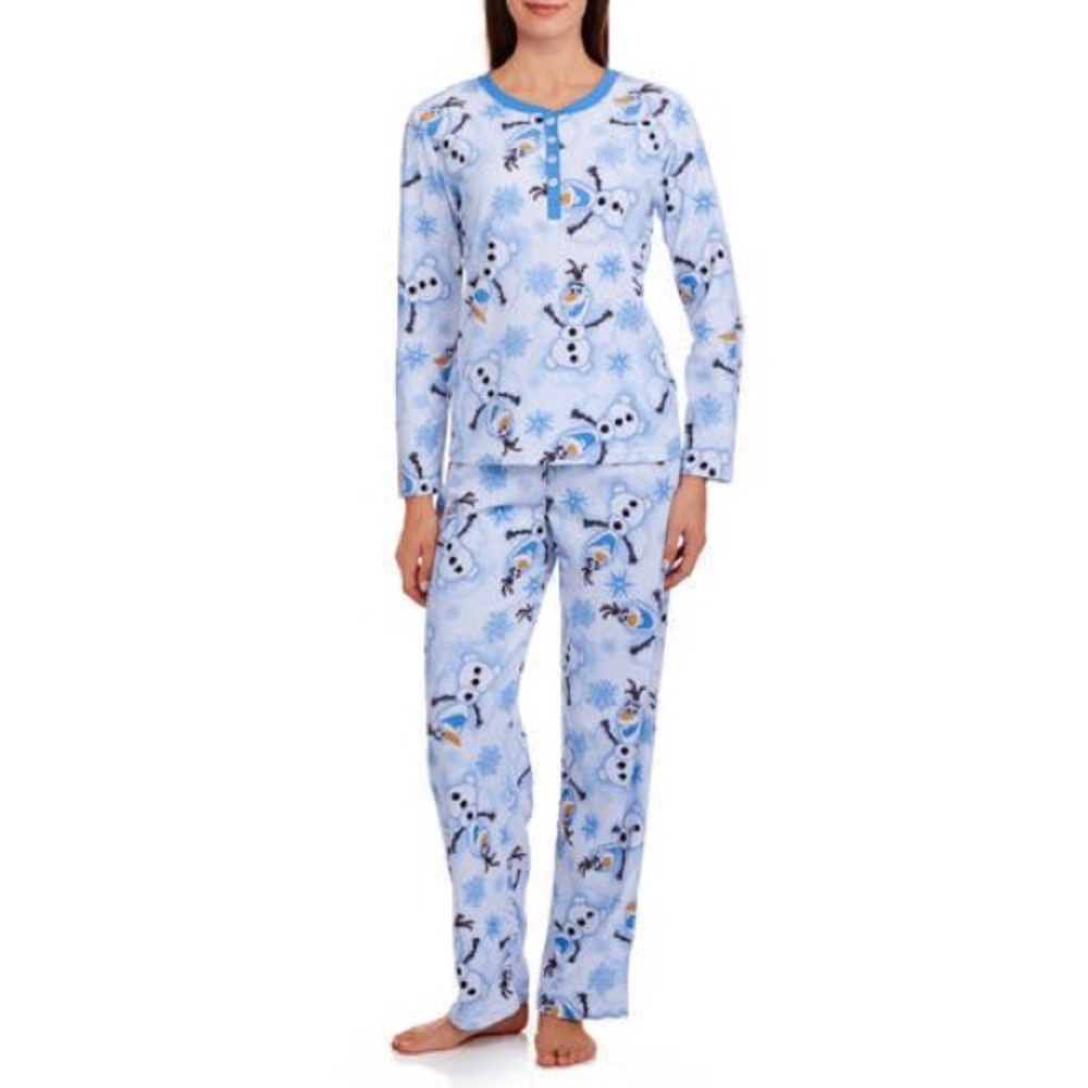 Ladies Disney FROZEN Waffle Fleece Pajama Set